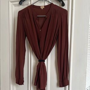 Babaton Deep Brown 100% silk  Blouse